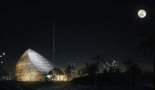 The new ARPT Headquarters in Algeria drew inspiration from the desert sand and wind, and is also designed to withstand desert sand storms. Source: www.greenprophet.com