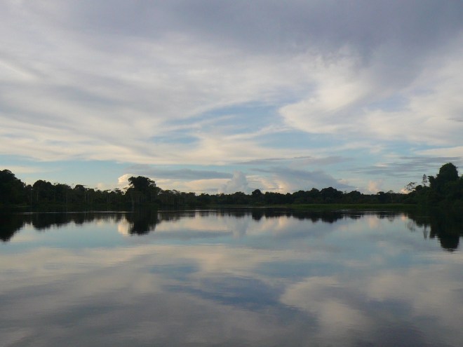 Reflections on the Itenez River, which marks the border with Brazil.