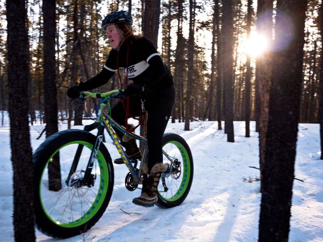 This is a fat bike, designed for soft unstable terrain such as snow, sand, bogs and mud. Source: Wikipedia.